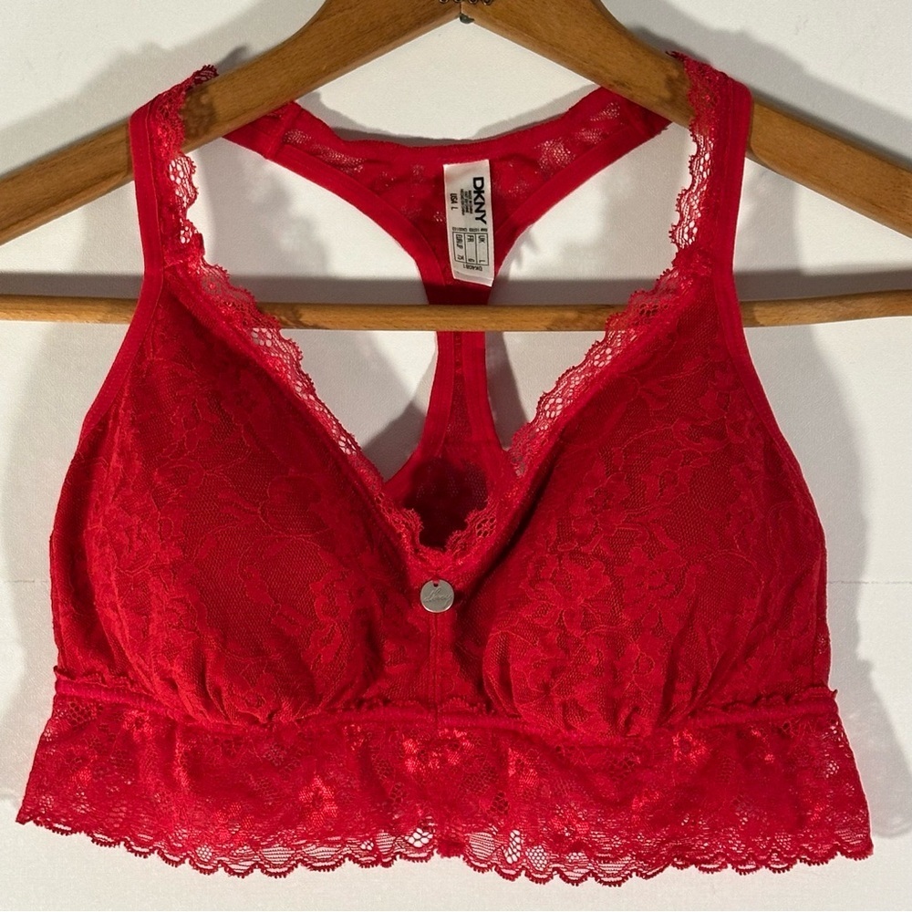 DKNY Scarlet Red Lace Racerback Bralette